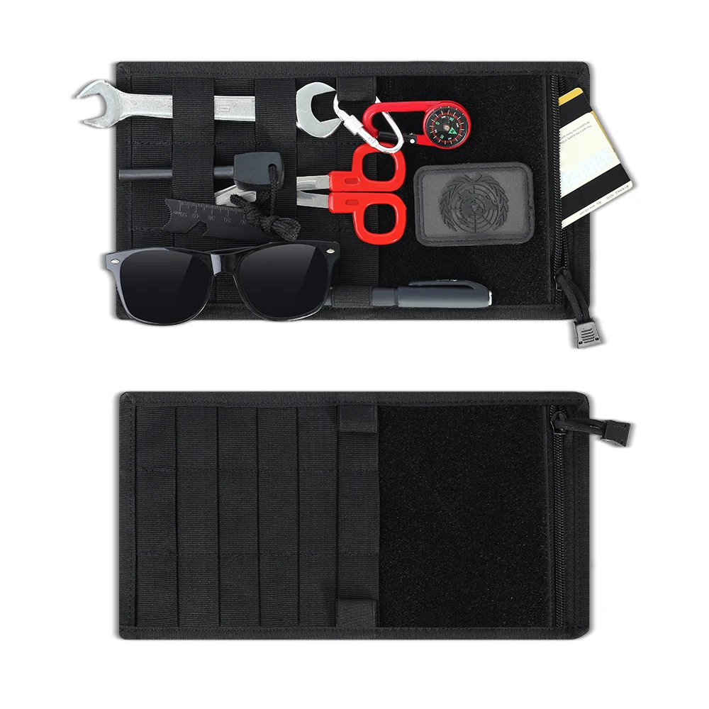 Tactical Vehicle Sun Visor Panel Car Storage Multi-pocket Utility Multiple Outdoor Tools Auto Accessories