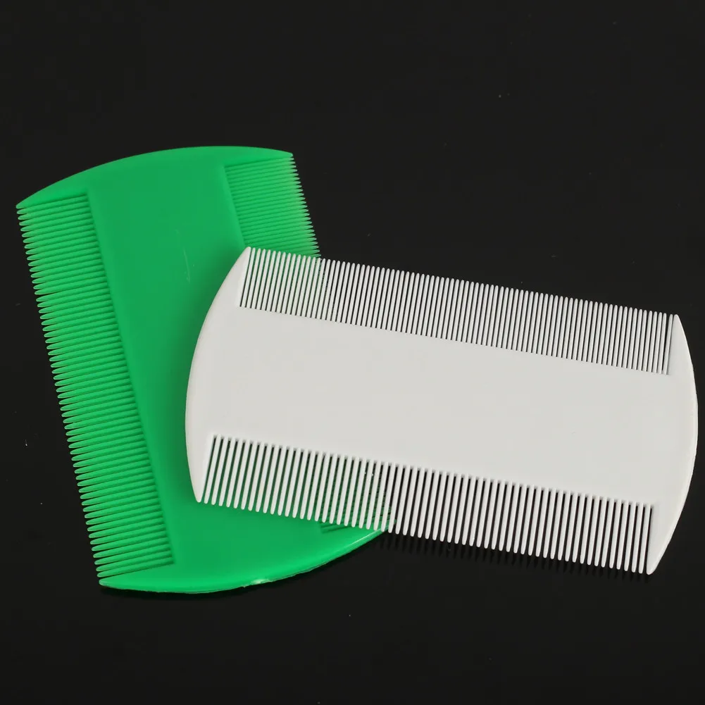 

2pcs Double Sided Nit Fine Tooth Head Lice Hair Combs for Kid Pets Flea Plastic