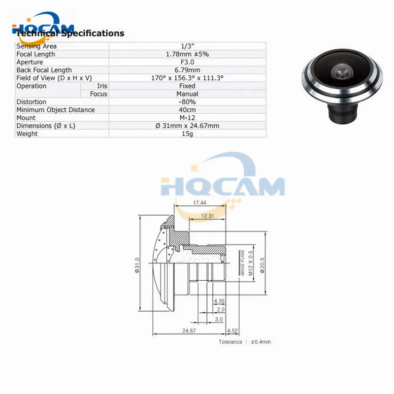HQCAM Sony CCD 700TVL мини цилиндрическая камера 1 78 мм рыбий глаз широкоугольный объектив