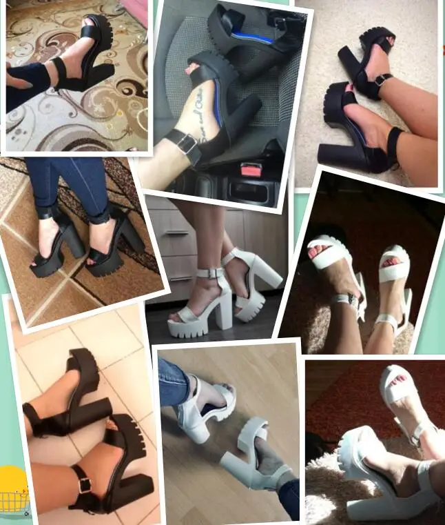 Женская летняя обувь, модные сандалии из мягкой искусственной кожи на платформе, женская обувь на высоком каблуке, сандалии на толстом каблуке, большой размер 25 см