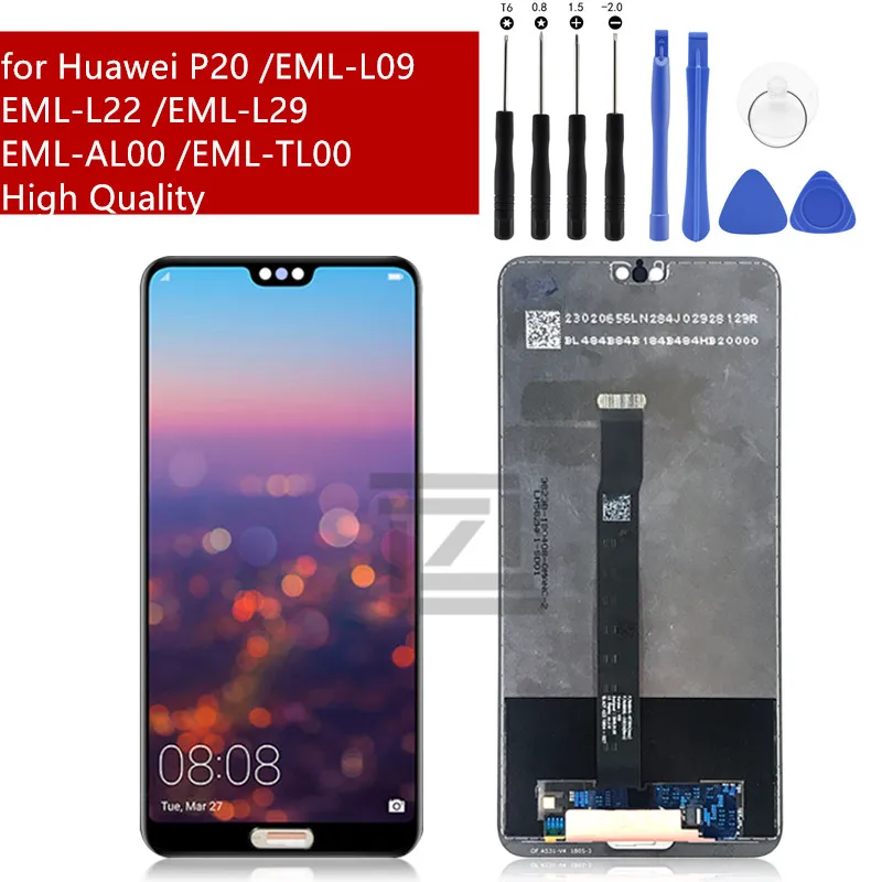 

For Huawei P20 LCD Display Touch Screen Digitizer Assembly Replacement for Huawei EML-L09 EML-L22 EML-L29 EML-AL00 LCD Screen