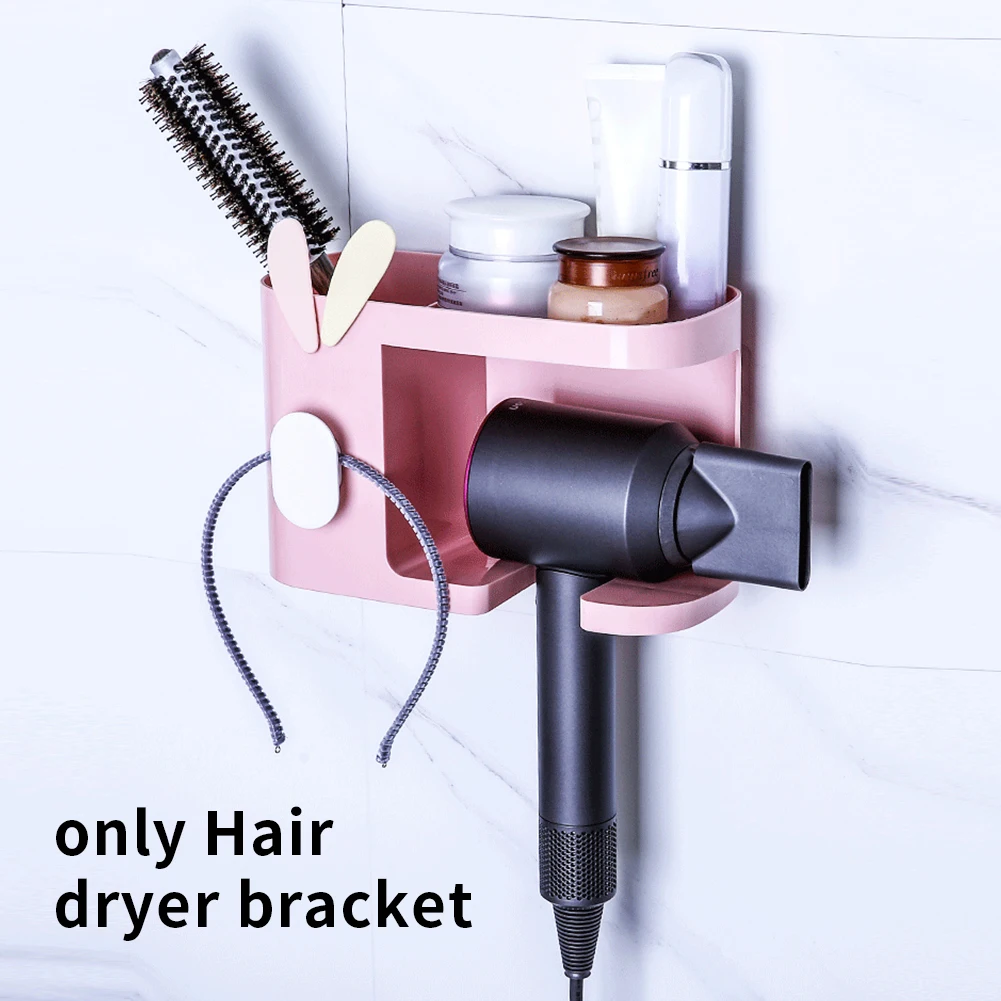 

Durable Holder Practical Punch-free Toilet Multifunctional Useful Hair Dryer Bracket Bathroom Shelf Wall Mount Storage Rack ABS