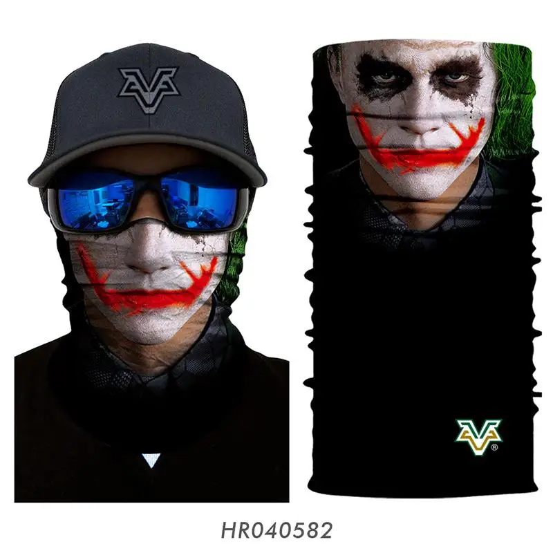 

3D Seamless Bandana Scarf Face Mask Warcraft Jokers Sports Motorcycle Buffs Cosplay Iron Man Superman Marvel Comic Buffe Bandana