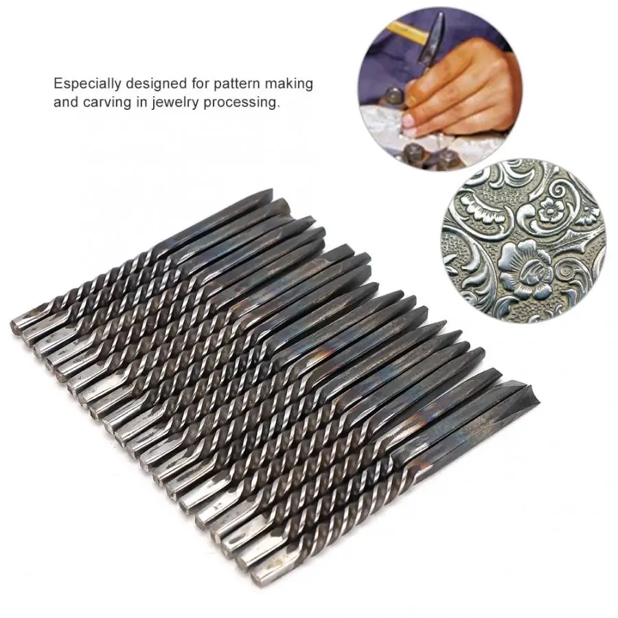 

20Pcs/Set Professional Jewelry Anvil Chisel Tools Quality High Hardness Jewelry Processing Making Carving Tools for Jeweler