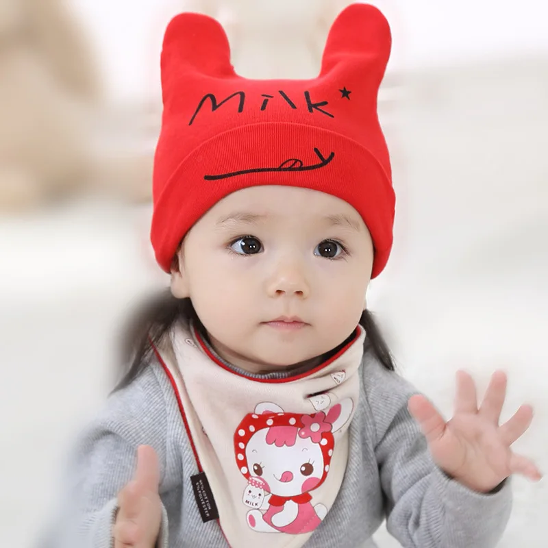 Зимняя теплая детская шапка, Новые Вязаные Шапочки для малышей с надписью «milk words», двойные комплекты головных уборов, шапка для малышей,, розничная, детские головные уборы