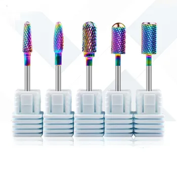 

5 Types Blue Chameleon Tungsten Round Flame Nail Drill Bit Carbide Milling Cutter Manicure Electric Nail Accessories
