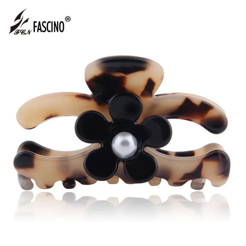 

2016 New Brand Designer Simulated Pearl Flower Hair Claw Clips Acetate Hair Accessories For Women Girls Tiara (BG820011)