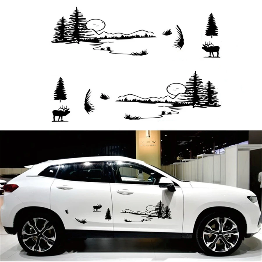 

2pcs Hunt Forest Reindeer Decal Hunting Buck Sticker Hollow Sticker Car Vinyl Decal