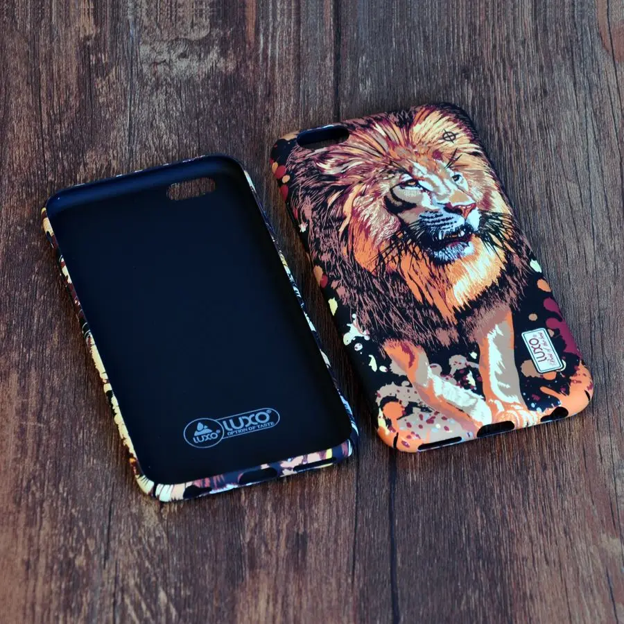 Классический чехол с животными для iPhone 6 S гладкий жесткий накладка тигром волком