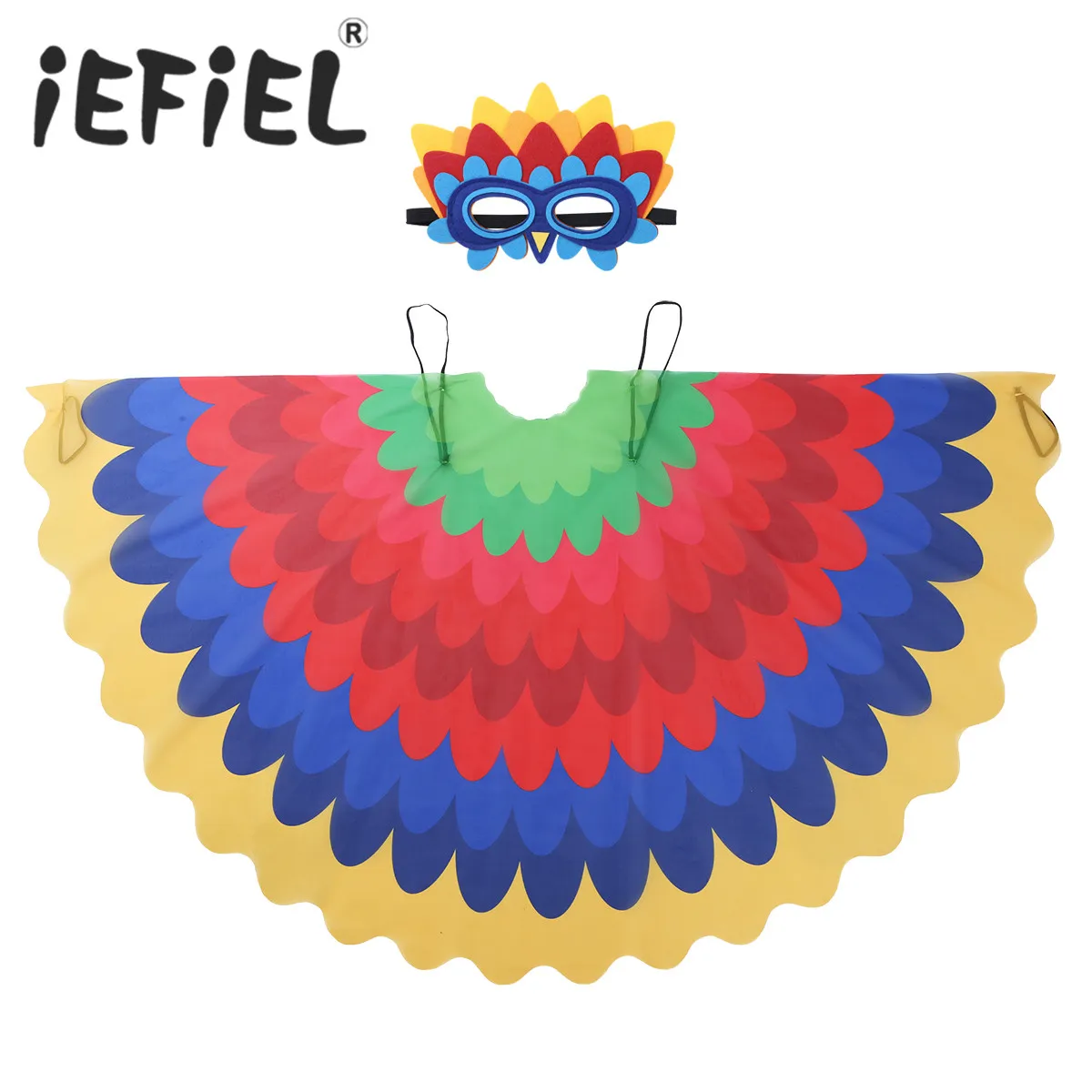 Детская одежда для мальчиков и девочек; костюм с птицей; накидка с крыльями и войлочной маской для маскарада на Хэллоуин; вечерние костюмы