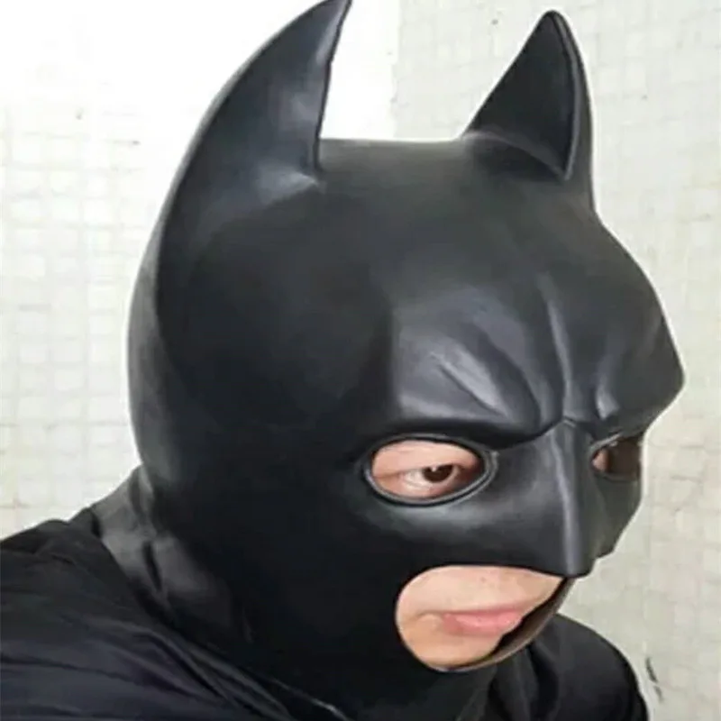 Темный рыцарь Бэтмен Маска Латекс Черный Косплей Опора полный шлемы супер герой маски вечеринка Хэллоуин