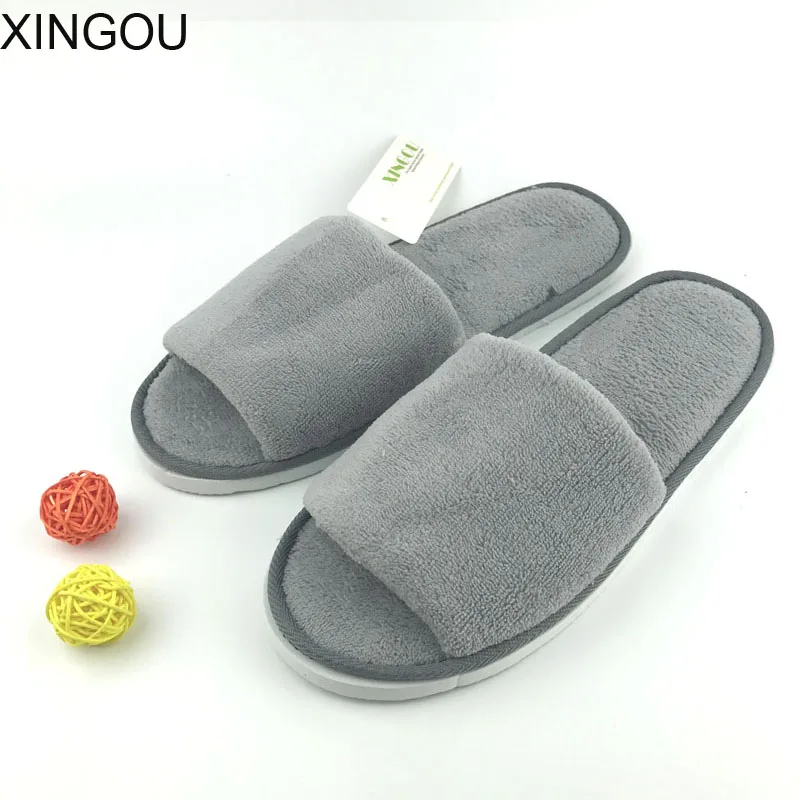 

Free size short plush home slippers Flannel soft indoor slippers solid slippers home women convenience outdoor travel slippers
