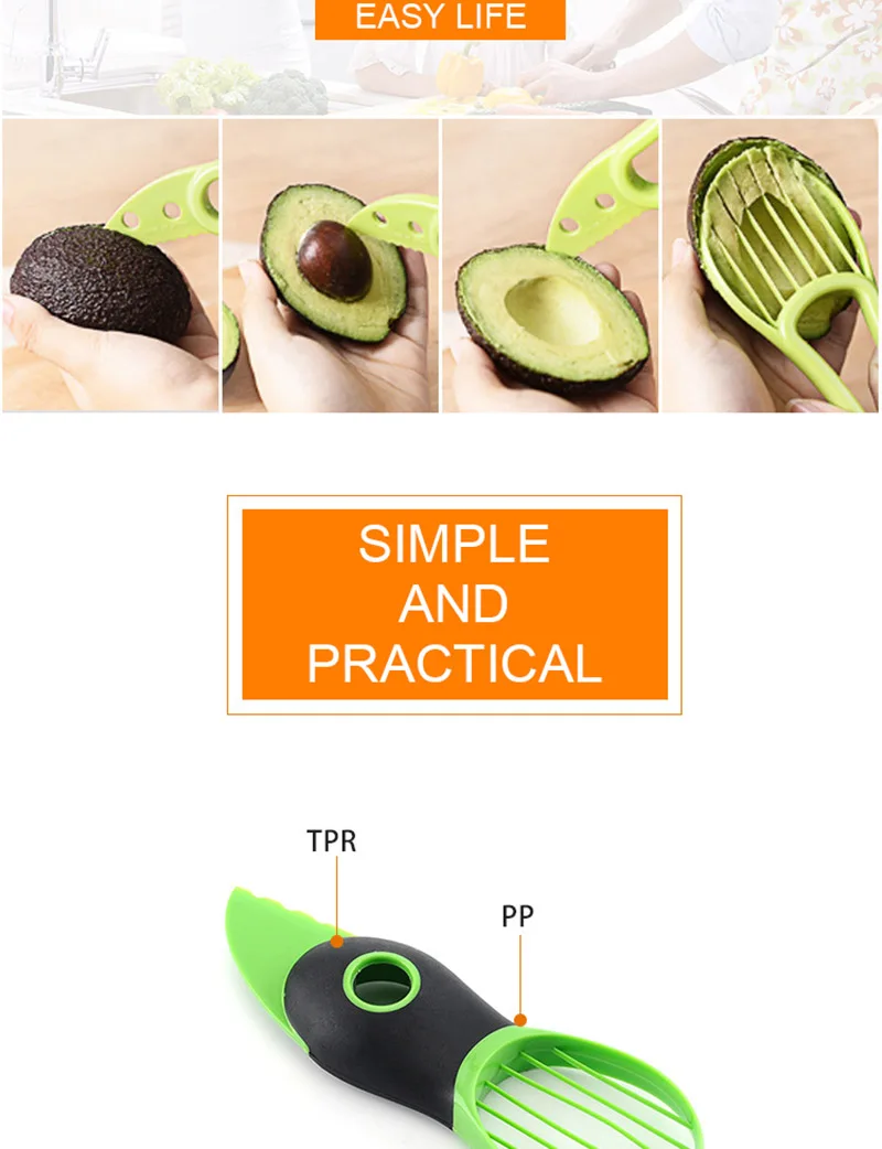 1Pcs Creative Avocado Melon Scoops Multifunctional Fruit Tools Avocado Peeler Kitchen Practical Convenient Gadget