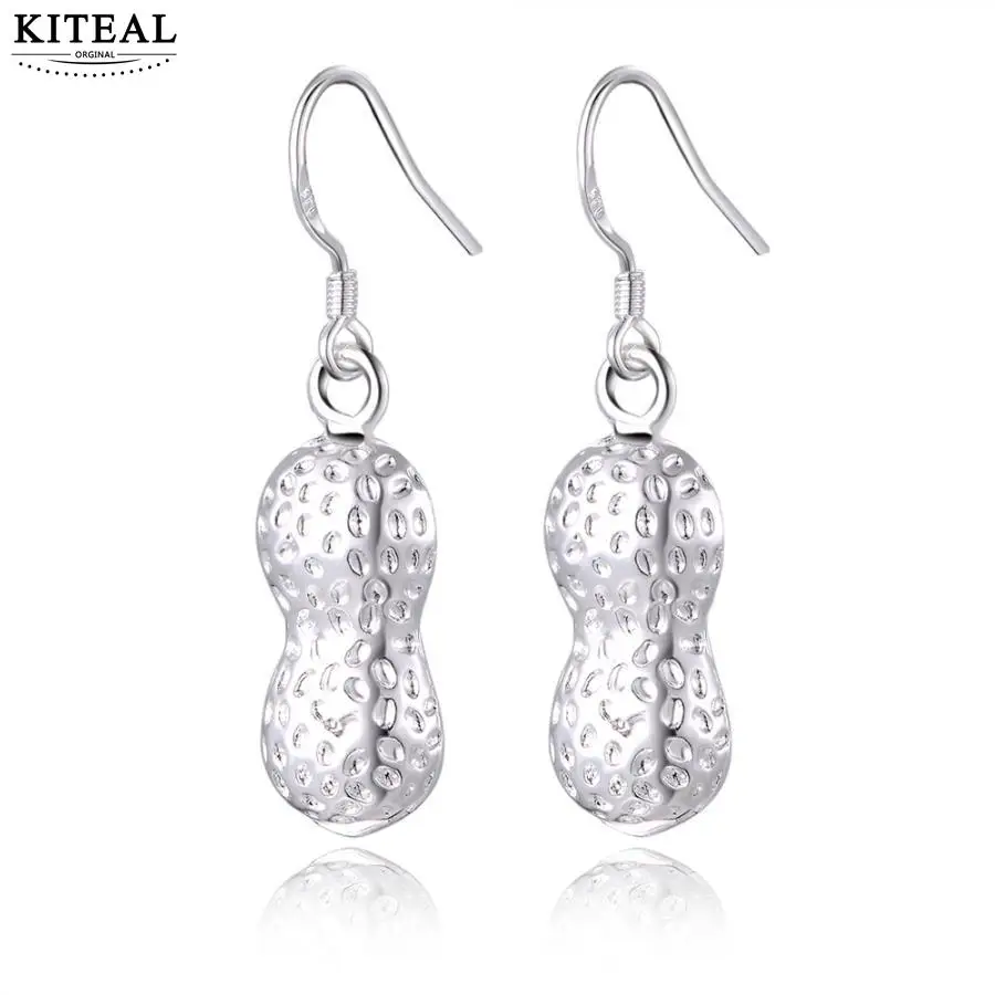 

KITEAL 2018 Newest Unique Designed Gorgeous Silver Color Peanut Personality Women Charm Earrings Fashion Jewelry