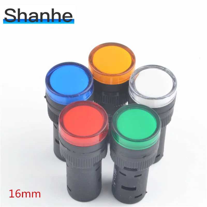 

16mm Indicator Pilot Signal Light Lamp 5V(6.3V) 12V 24V 110V 220V