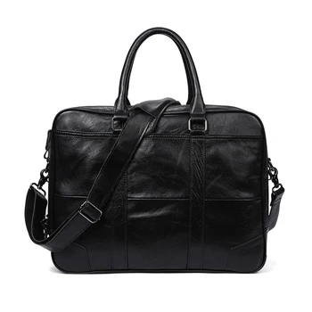 

Business Men Handbags Split Leather Classic Man Crossbody Bag Casual Solid Color Male Shoulder Bags Multi-function Laptop Bag