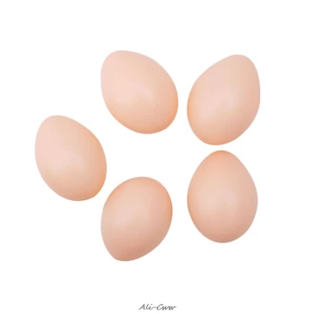 

5pcs Plastic Fake Chicken Egg Simulation Poultry Layer Coop Hatching