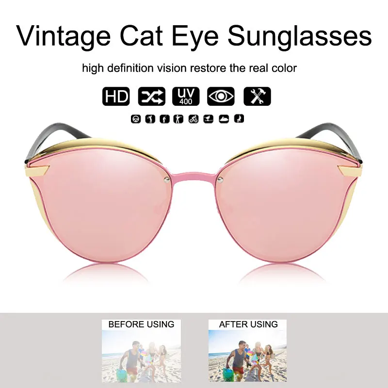 MYMARCH Cat Eye Sunglasses Women Polarized Fashion Ladies Sun Glasses Female Shades Luxury Oculos de sol Feminino UV400 2019