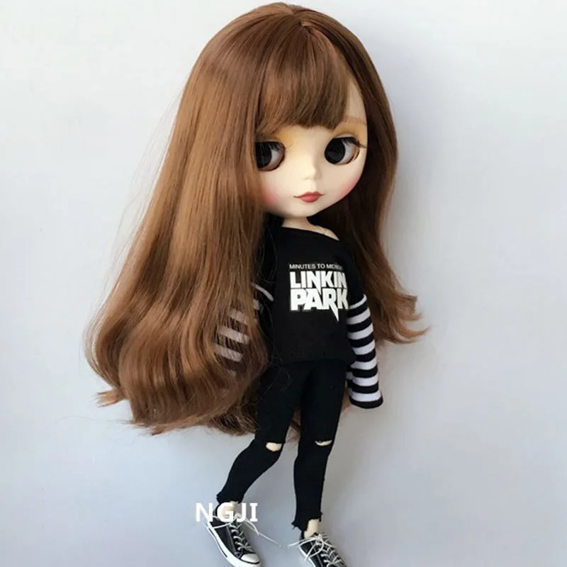 2 шт./компл. blyth doll Clothing повседневная спортивная футболка + джинсы для Барби брюки