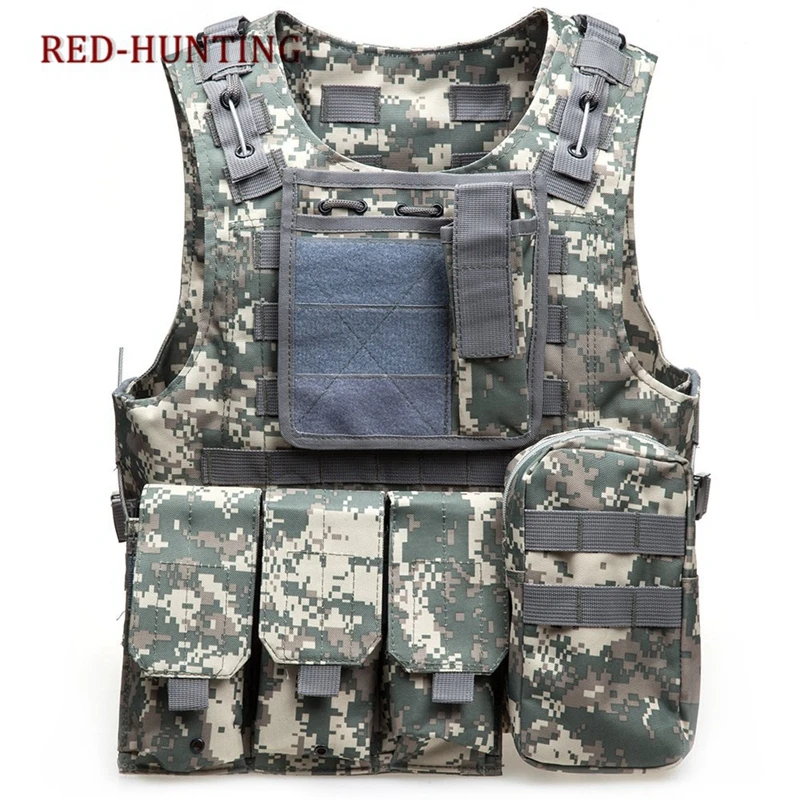 

US ACU Airsoft Tactical Vest Adjustable Size Molle Combat Vest for Paintball