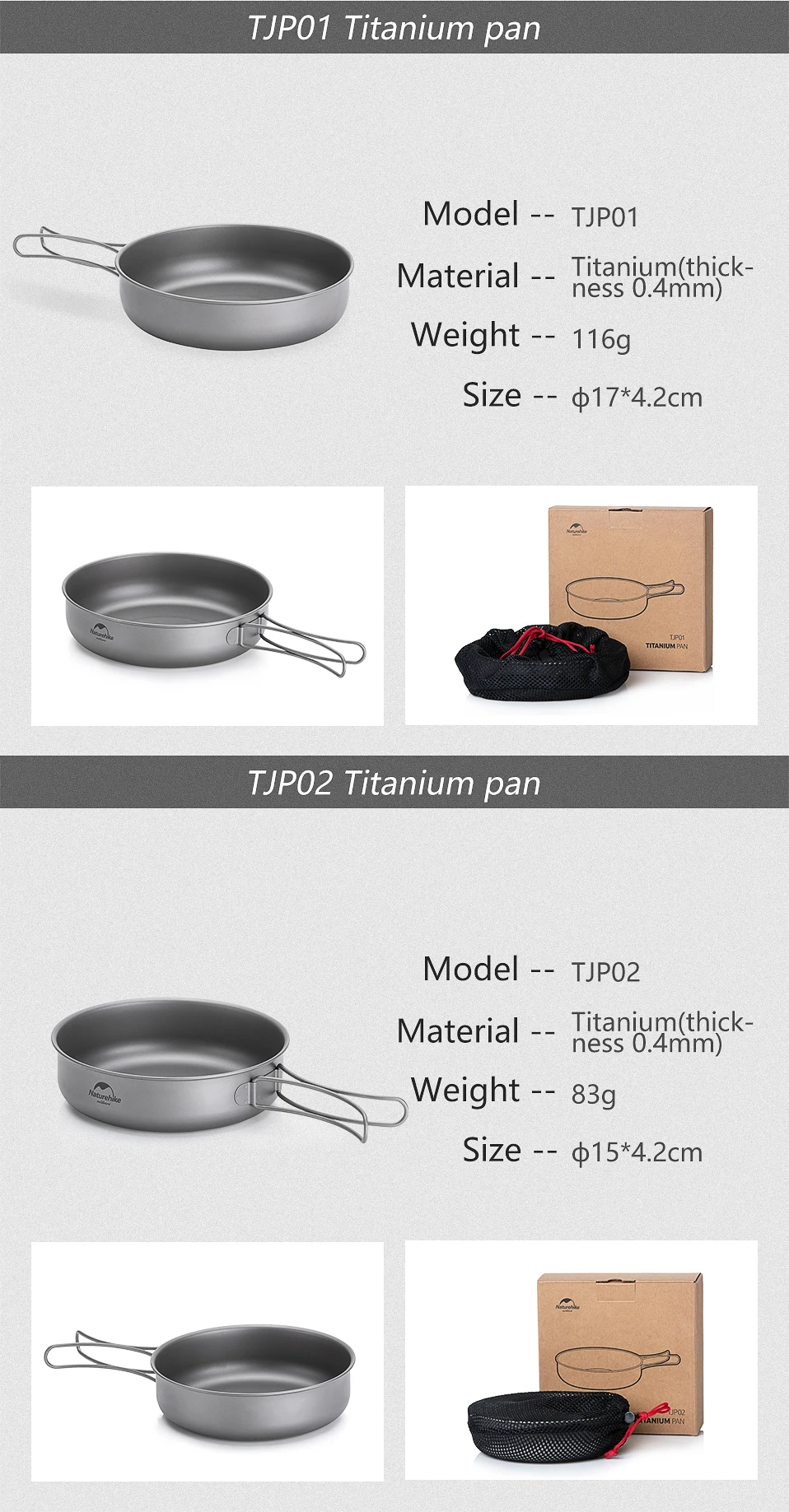 Naturehike легкая высокопрочная Титановая посуда для походов на открытом воздухе портативный сковорода самоочищающаяся функция NH18T101-A