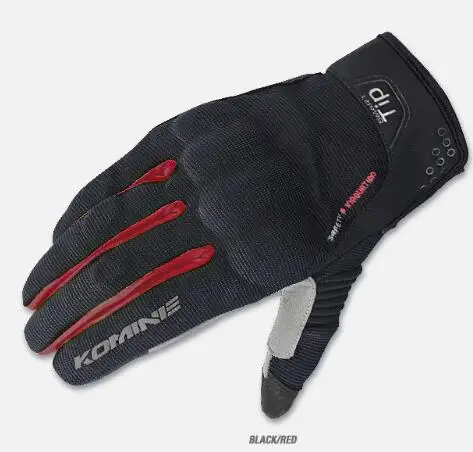 KOMINE GK183 мотоциклетные перчатки для гонок, езды на велосипеде, мотокросса, мотоциклетные защитные перчатки на весь палец - Цвет: Красный