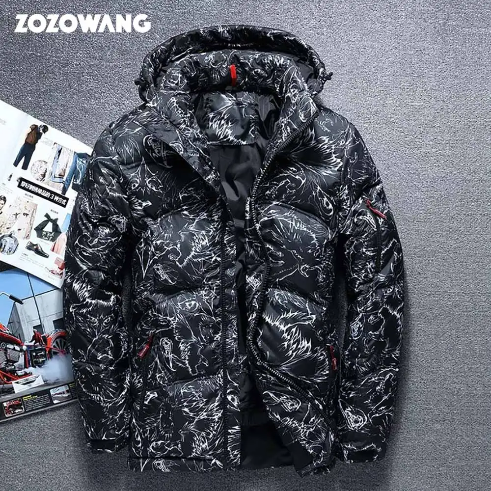 

ZOZOWANG 2019 Winter jacket High Quality winter thick White Duck Thick Down Jacket men camouflage hooded Doudoune Homme Feather
