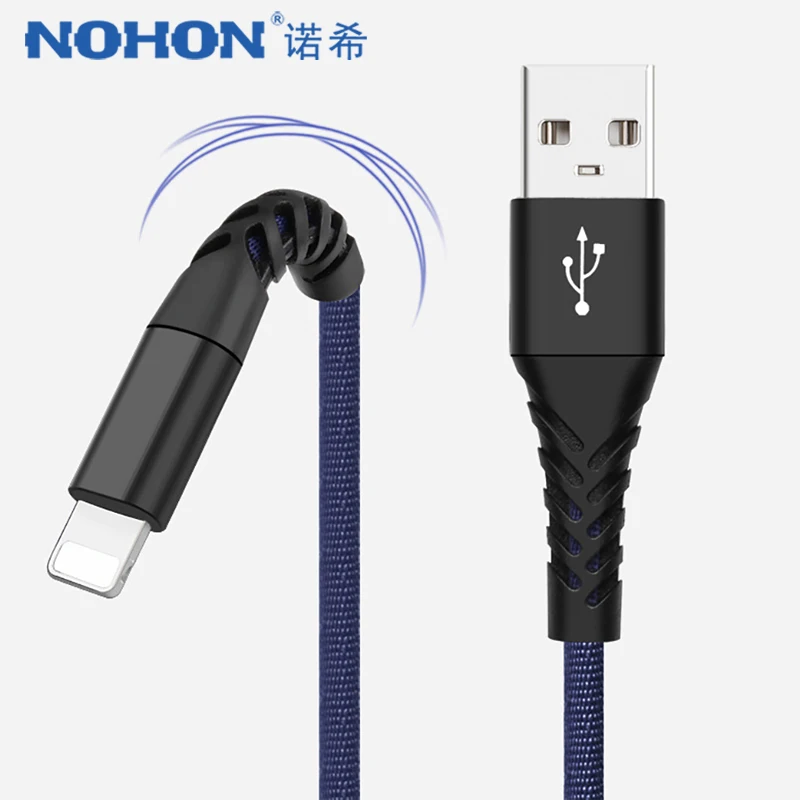 

NOHON Durable Fast Charger Data USB Cable For Apple iPhone XS MAX XR X 7 6 8 6S 5S Plus IOS 10 11 12 Lighting Phone Charge Cable