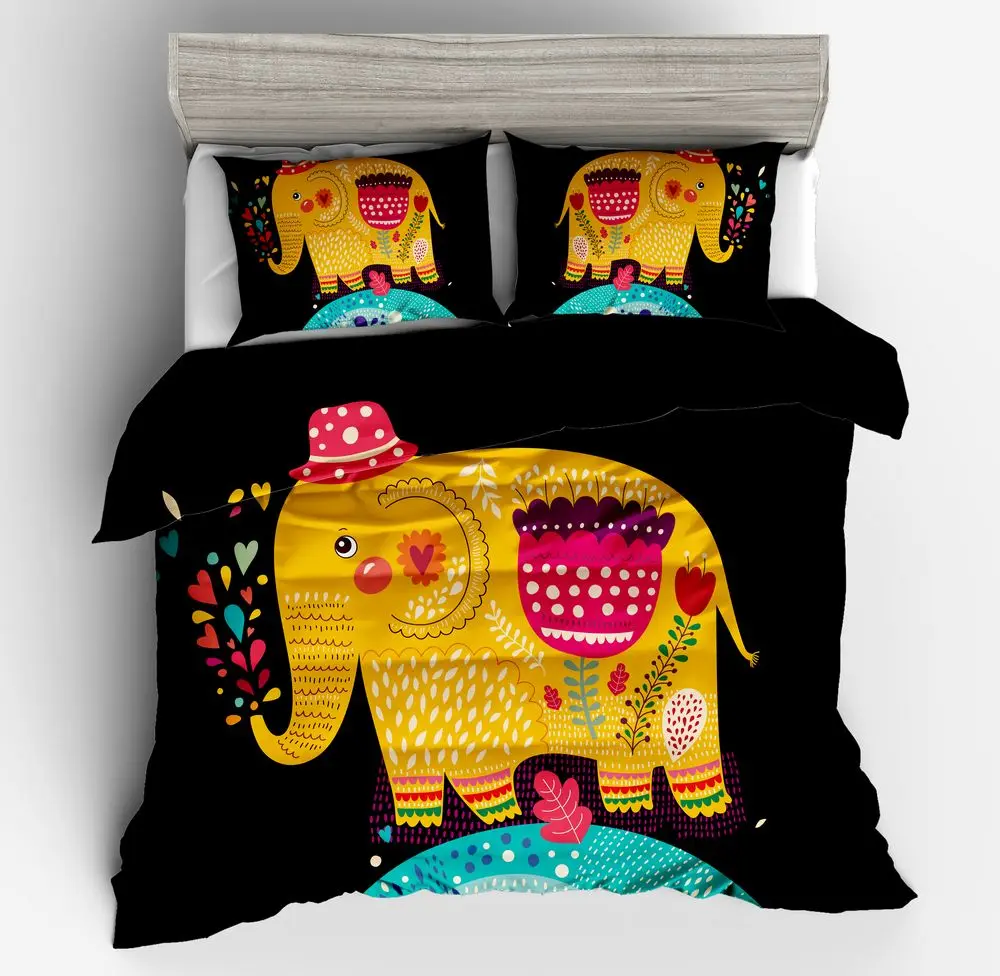 yellow elephant bedding