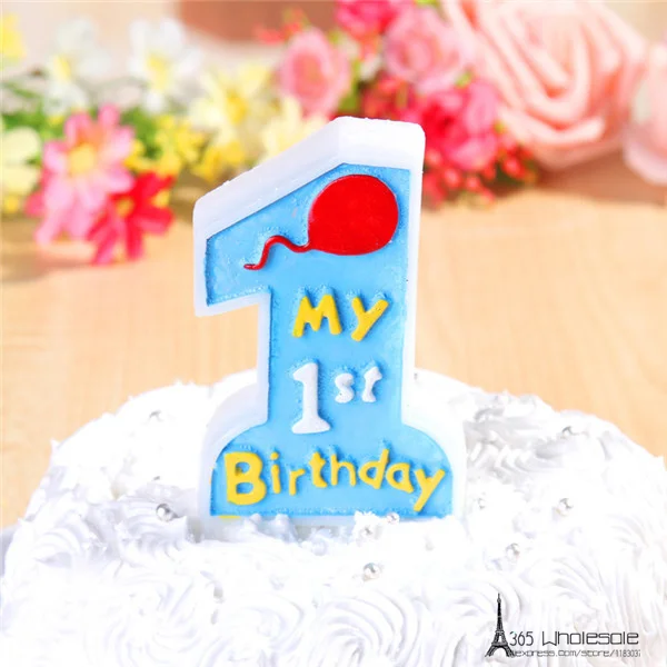 My 1st Birthday Candles Pink and Blue - 4