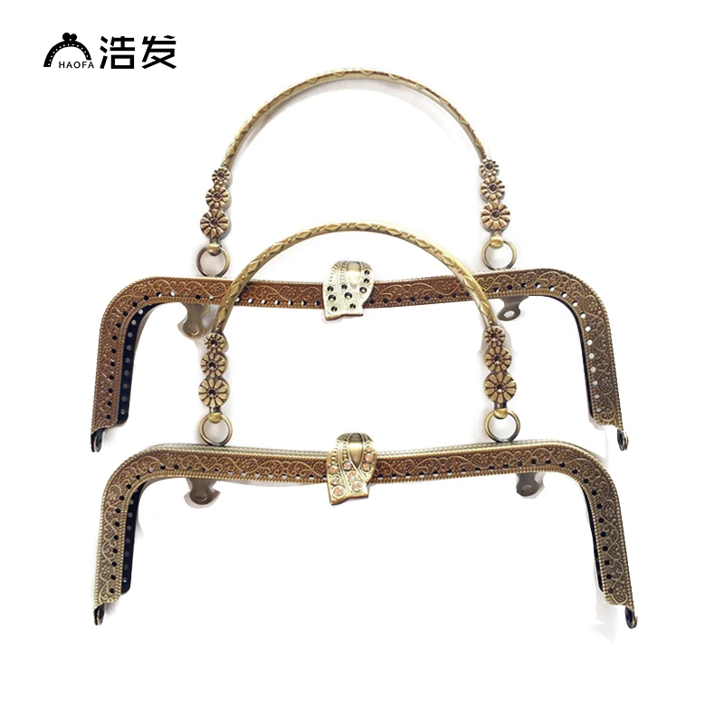 HAOFA 2pcs/lot 19cm Purse Frames Metal Metal Purse Bag Handles Clutch
