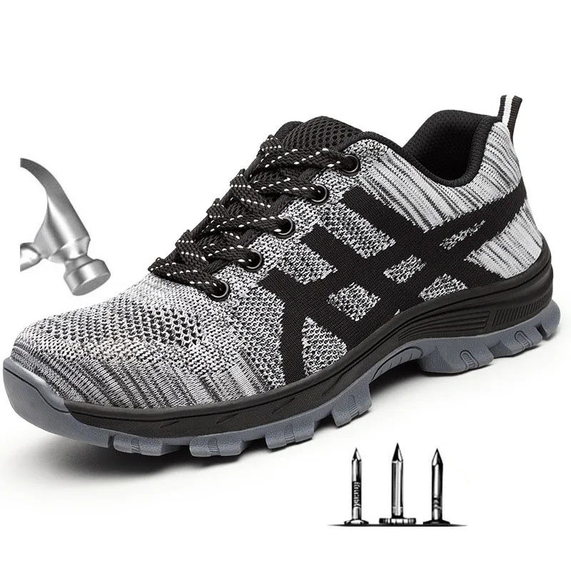 

Men's Plus Size Outdoor Steel Toe Cap Anti-smashing Protective Safety Shoes Men Puncture Proof Anti-slip Shoes Boots