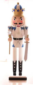 

New 38Cm High Christmas Holiday Nutcracker Diamond King Vintage German Wooden Table Walnut Toy Zakka Dolls
