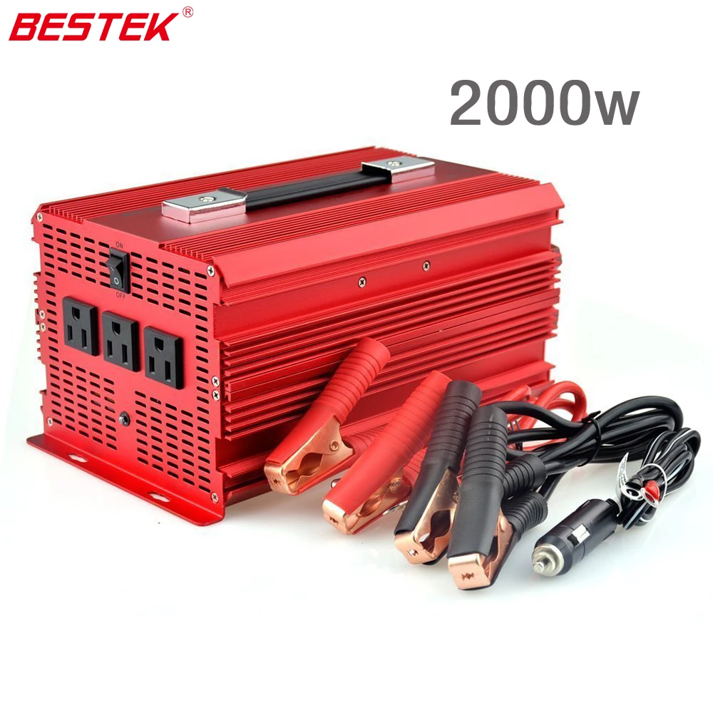 BESTEK Power Inverter 2000W Power Inverters For Cars 4600W Peak 12V DC