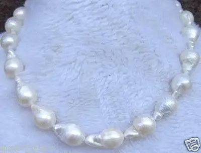 

FREE SHIPPING>>>AAA+ Rare Huge 15-25MM WHITE SOUTH SEA BAROQUE KESHI AKOYA PEARL NECKLACE 18" (A0513)