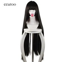 Ccutoo Jabami Yumeko 80 см X Длинные Аниме Hell Girl enma AI прямые черные синтетические волосы косплей парик теплостойкое волокно