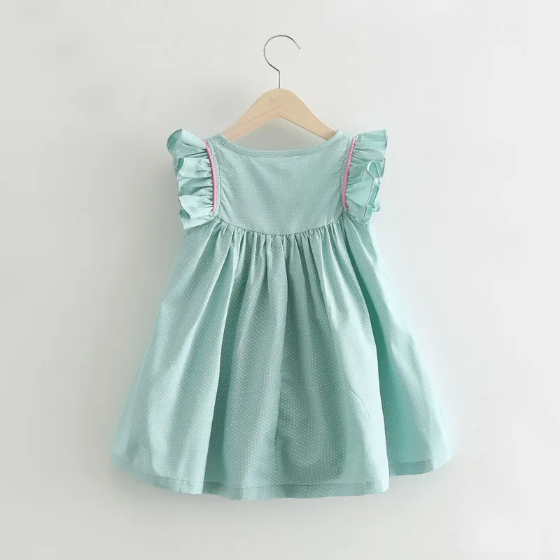 2017 Summer Baby Doll Dress Girls Dot Bow Short Sleeved Cotton Princess ...