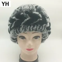 Для женщин натуральный мех кролика рекс меховая шапка зимняя кролика Рекс Меховые шапки бини шапки Кепки s теплый вязаный Настоящий мех кролика Кепки оптом и в розницу