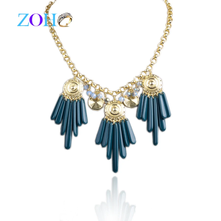 Синий богемия заявление ожерелья 2017 новое лето смола water drop choker necklace | Украшения и