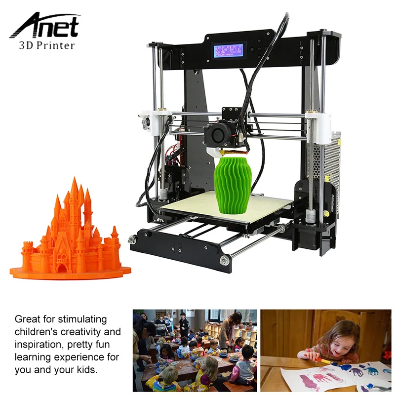 Anet A8 3D принтер ЖК экран высокая точность Reprap Impressora Настольный акриловый комплект