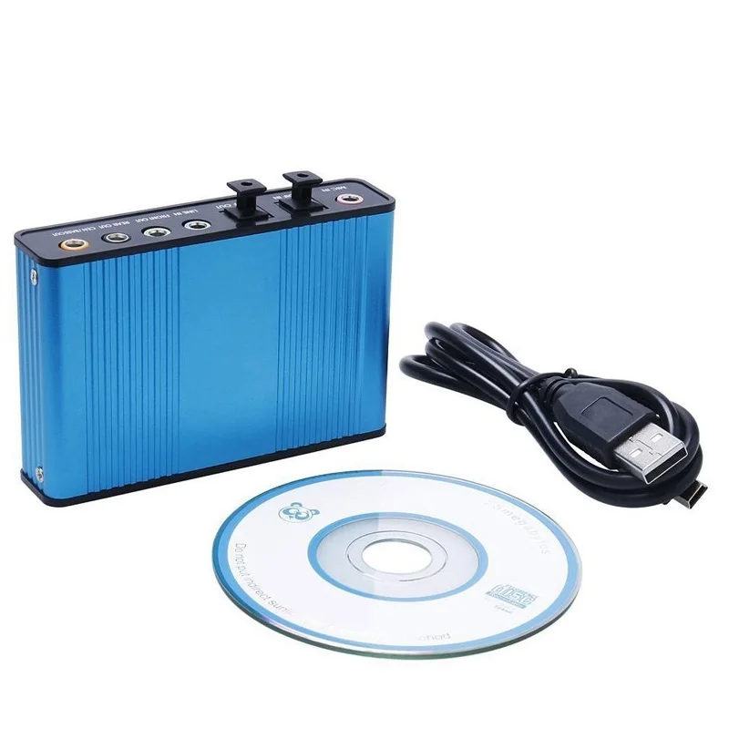 

Professional USB Sound Card 6 Channel 5.1 Optical External Audio Card Converter CM6206 Chipset for Laptop Desktop