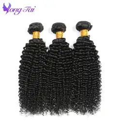 Yuyongtai поставщики волос Малайзия Kinky Curly 100% Remy человеческие волосы пучки 6 шт./лот необработанный натуральный цвет 10-26 дюймов блеск