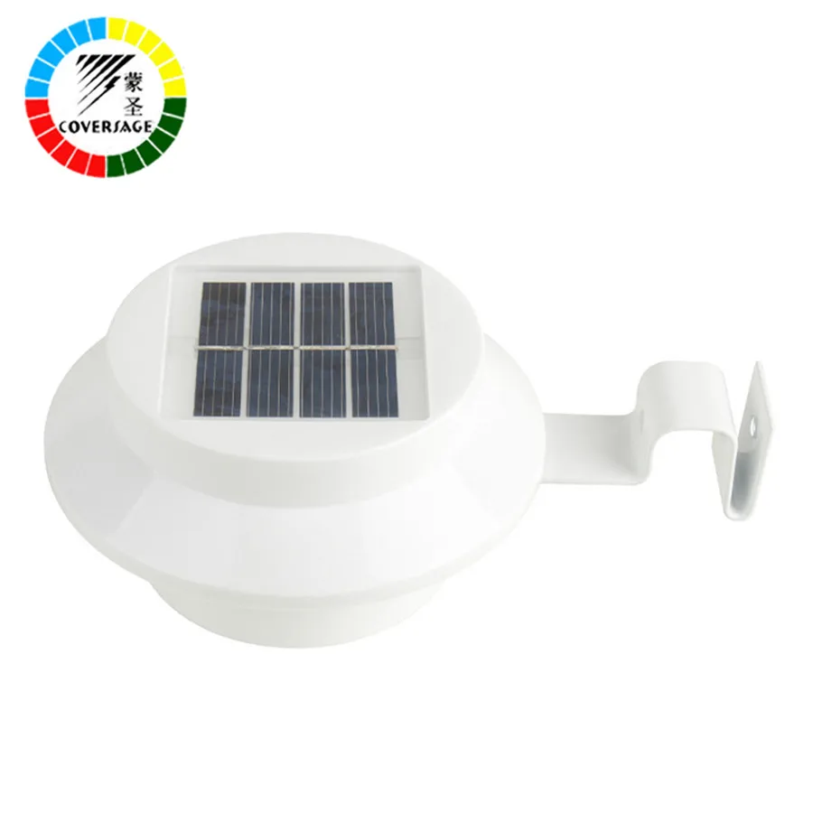 Coversage 3 LED solar al aire libre iluminación luz auto sensor impermeable energía led pared luces jardín lámpara inalámbrica luces bombilla