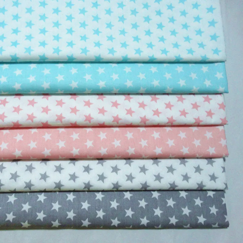 StarsPrintedBabyCottonQuiltingFabricbyhalfmeterforDIYSewing
