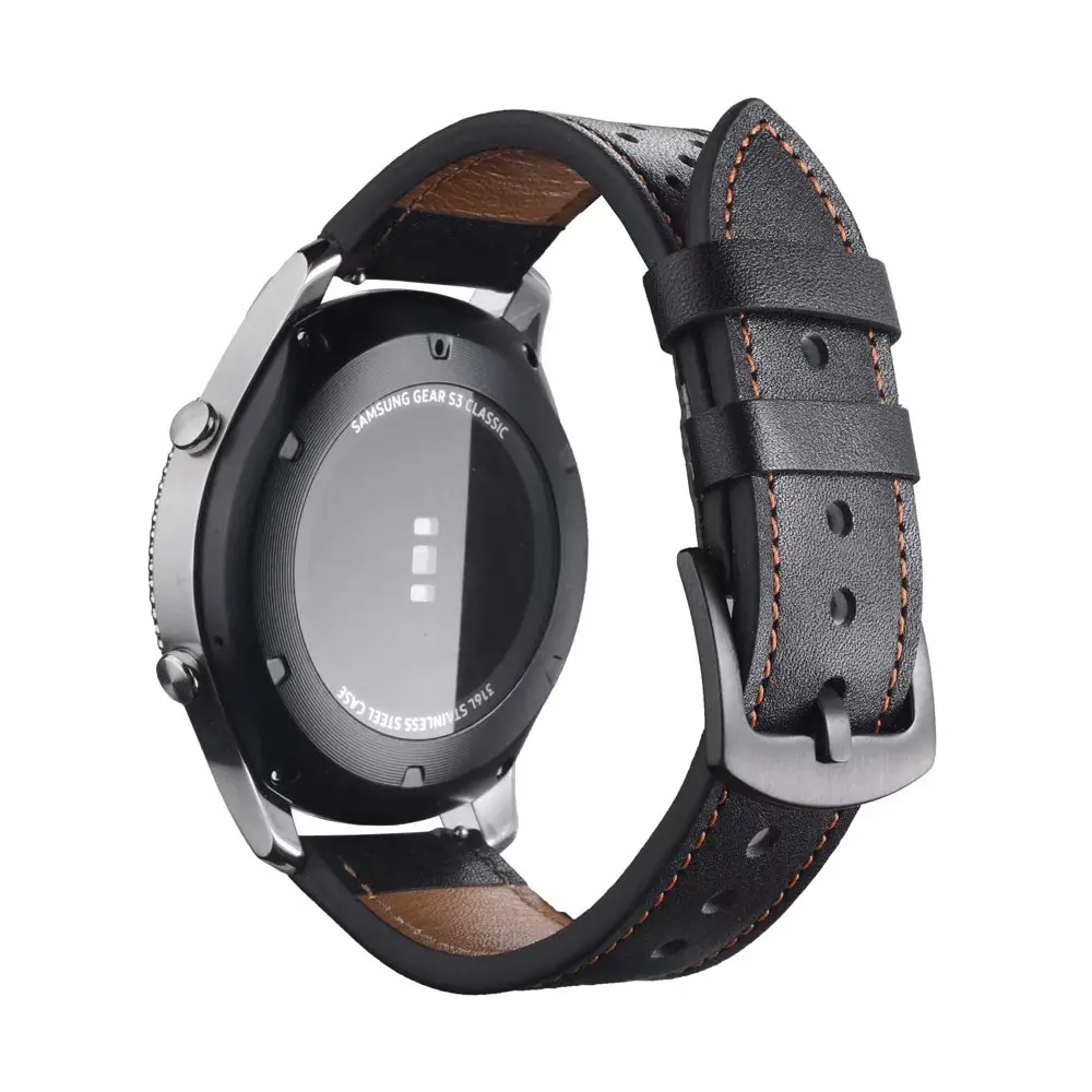 20 мм 22 мм кожаный браслет ремешок для samsung Galaxy Active 42/46 мм gear S2/S3 huawei Watch GT/2 Huami Amazfit Bip Ticwatch Band