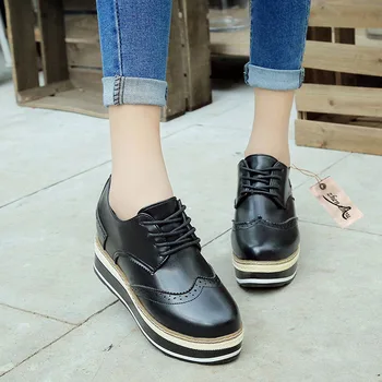 

Women's shoes single shoe new style female students leisure thick bottom department shoes with shoes fashion