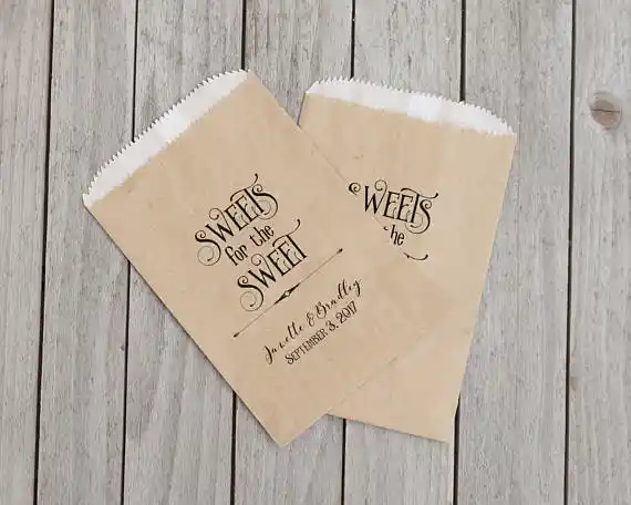 Personalized Text Rustic Favor Bags Wedding Bridal Baby Shower Favor Bags Wedding Bridal Baby Shower