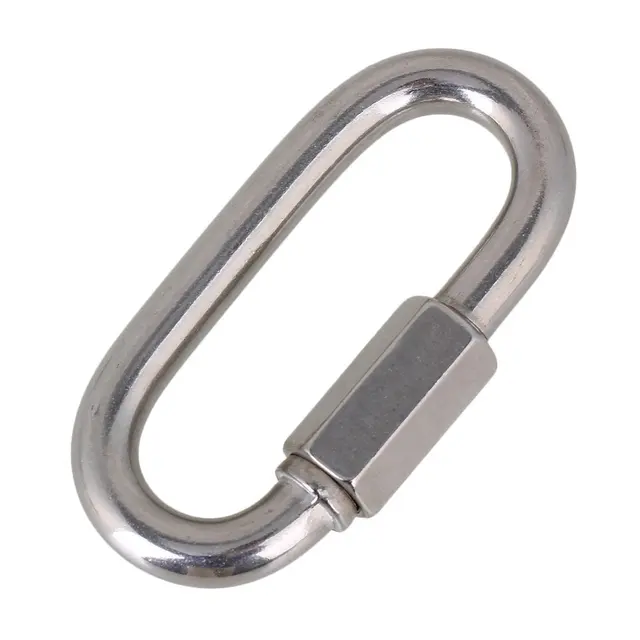 Multifunctional 304 Stainless Steel Carabiner Quick Oval Screwlock Link