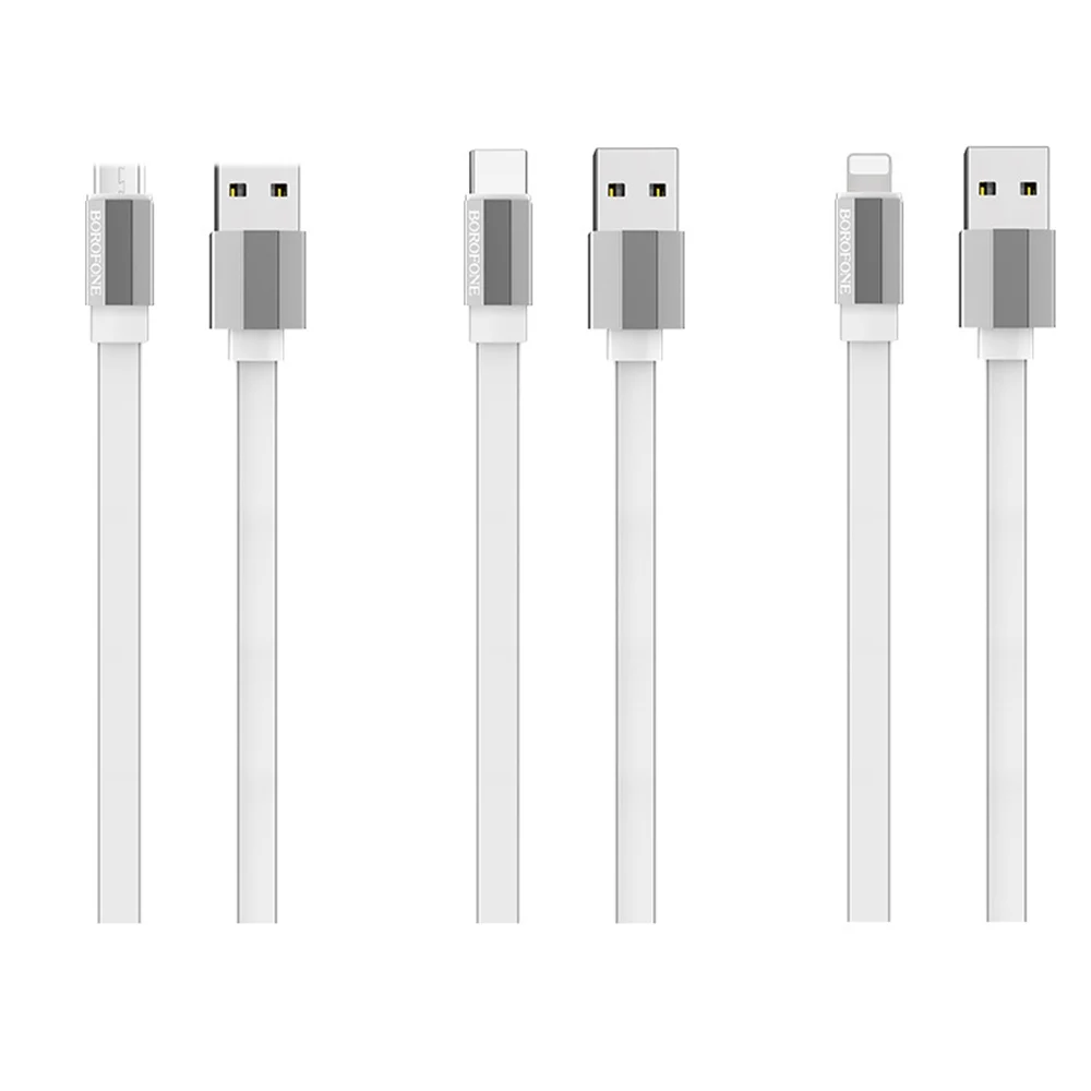 Кабель для быстрой зарядки Borofone BU8 1,2 м а для iPhone X XS MAX 8 7 6 Micro USB кабель type C зарядный кабель для samsung s9 s10 - Color: White