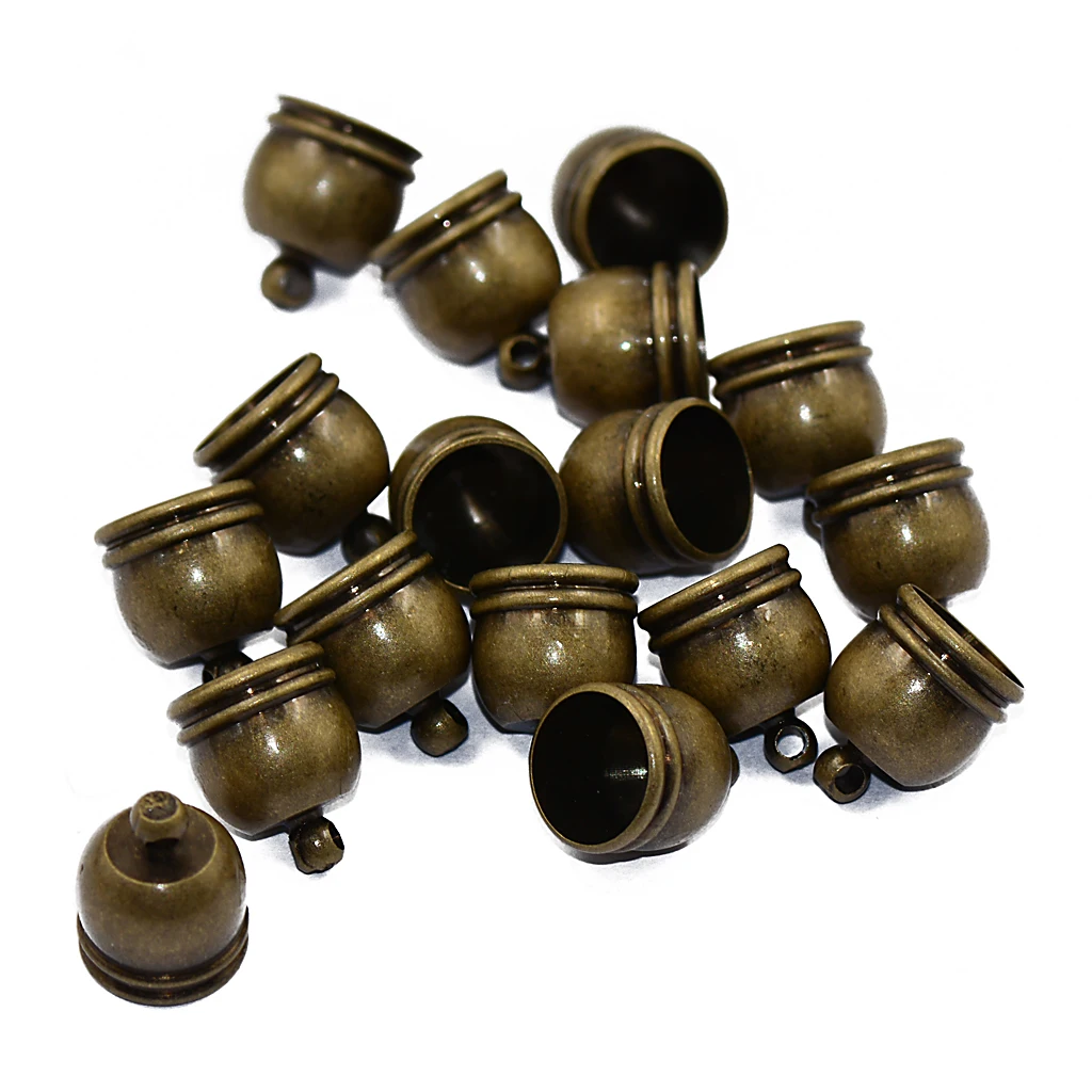 10pcs Brass Bell End Tip Bead Caps Jewelry Making Findings Antique Bronze